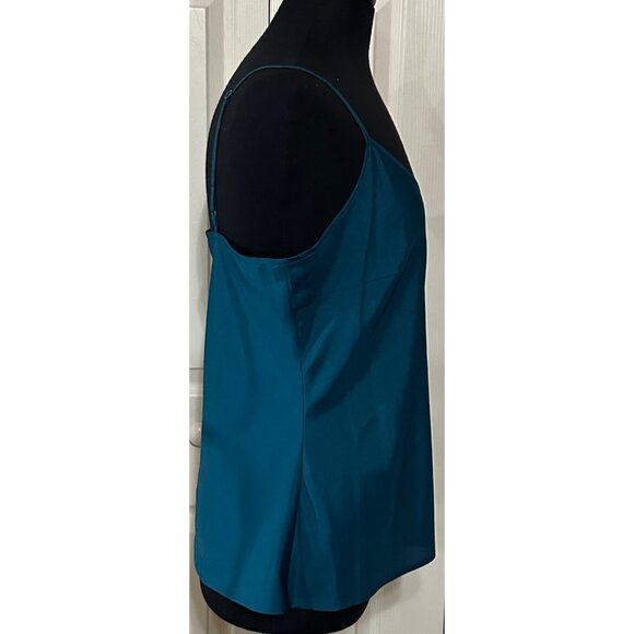 Worthington Brand Teal Blue Sheer Ruffled Blouse 100% Polyester Women's Size L - Picture 8 of 16